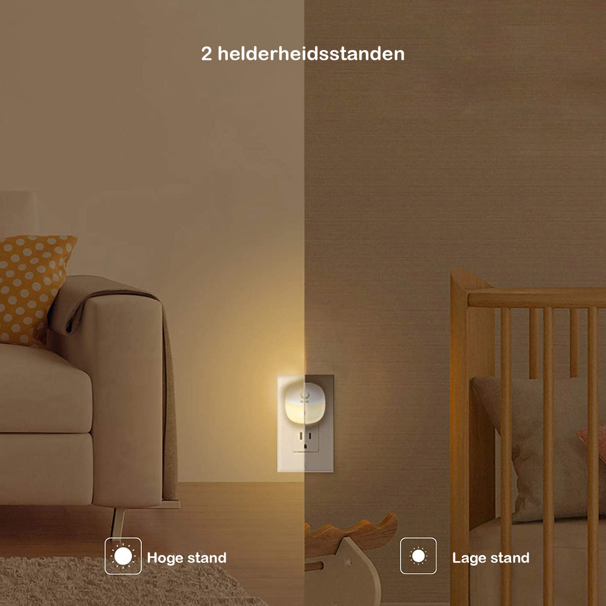 2-pack oplaadbare LED sensor nachtlampjes