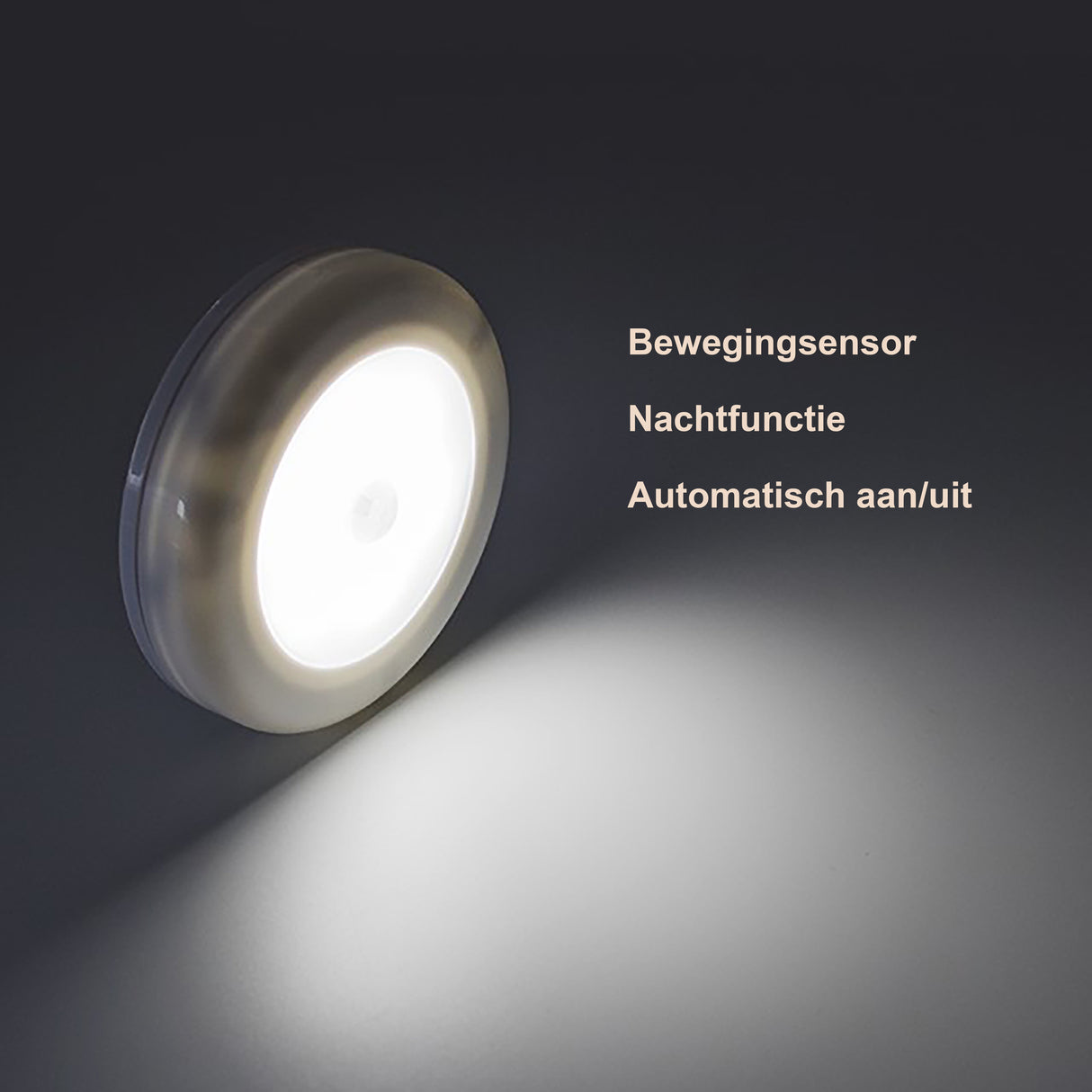 Draadloze nachtlamp met bewegingssensor batterij - wit licht