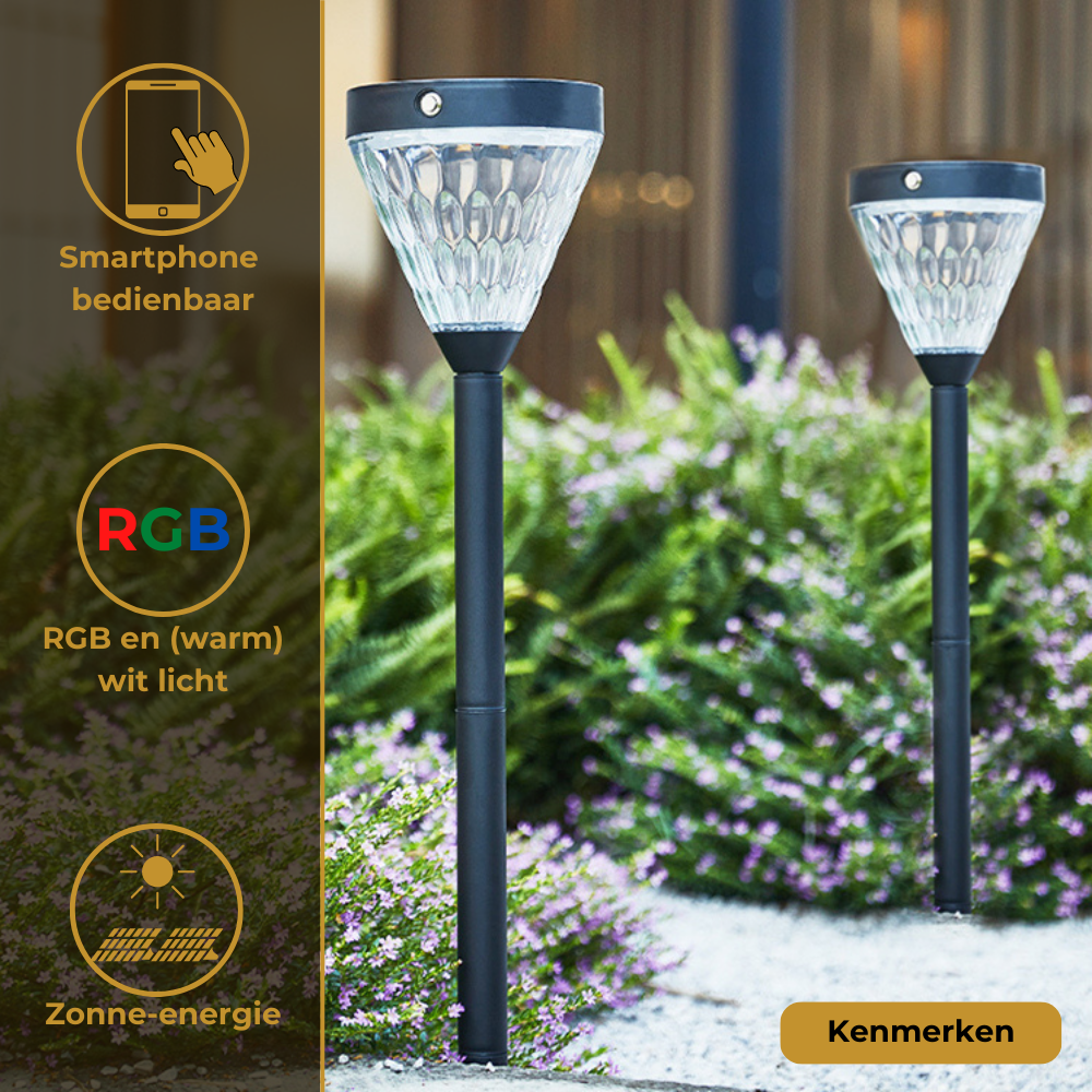 Lueas solar tuinlamp met app