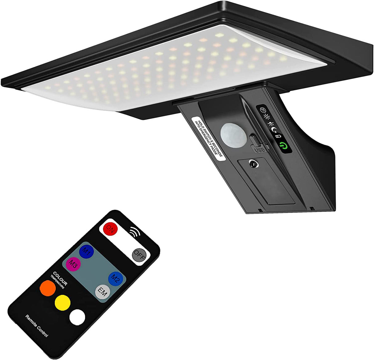 Draadloze LED muurlamp met bewegingssensor op zonne-energie