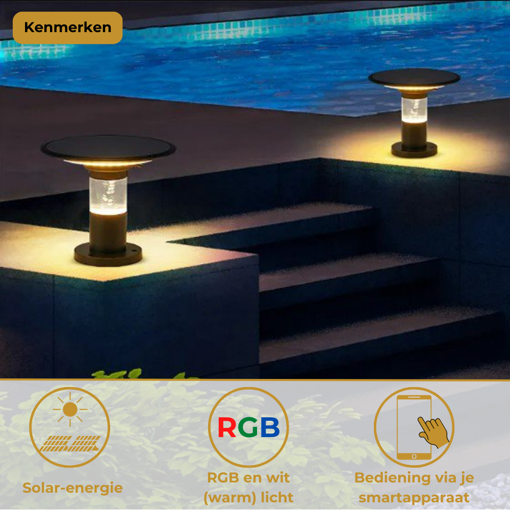 Lueas® Solar RGB tuinlamp - Smart