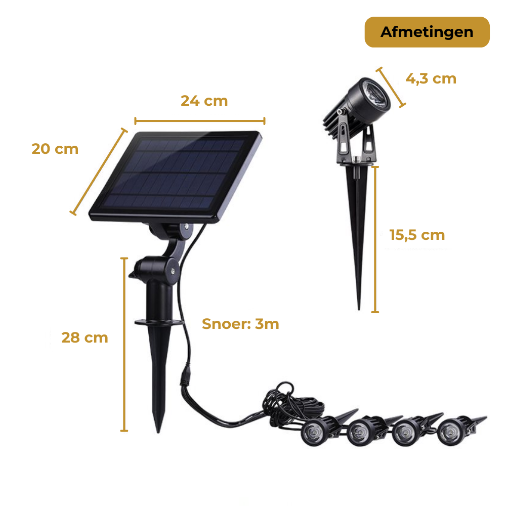 Lueas RGB solar tuinspots met app (4st)