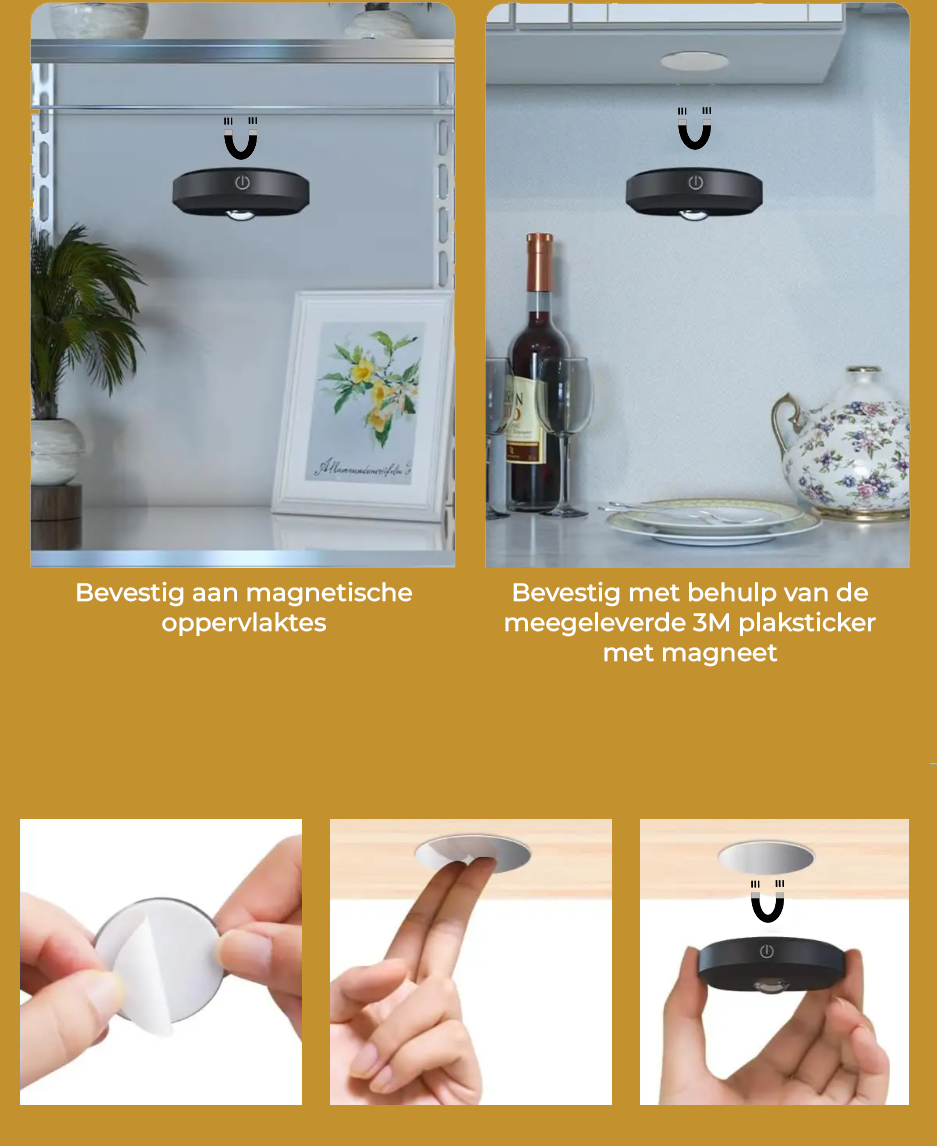 Lueas® Oplaadbare ledspotjes 3 stuks