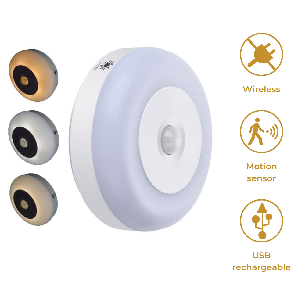 Draadloze nachtlamp met bewegingssensor