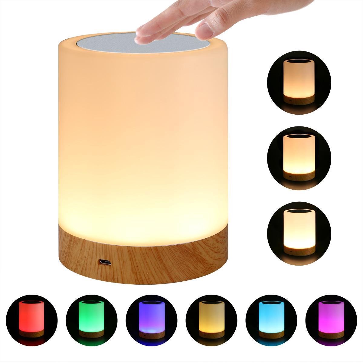 Dimbare RGBW ledlamp met houten voet