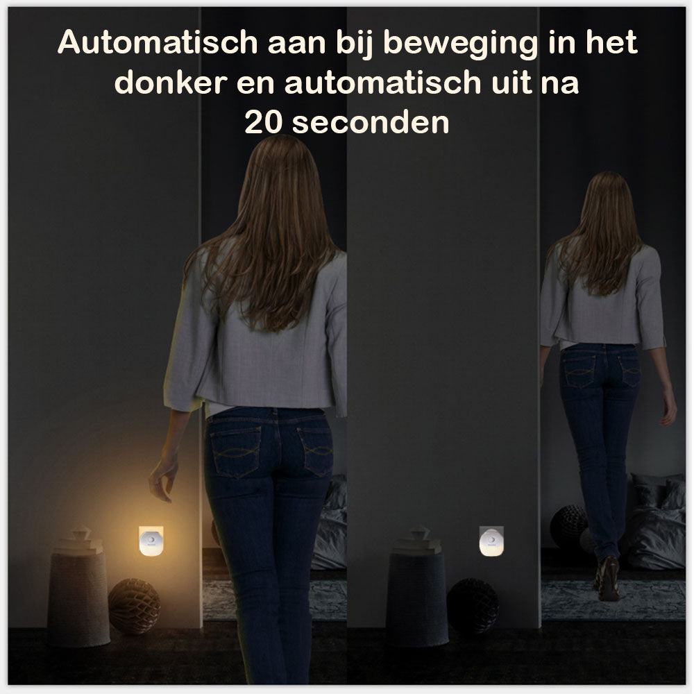2-pack oplaadbare LED sensor nachtlampjes