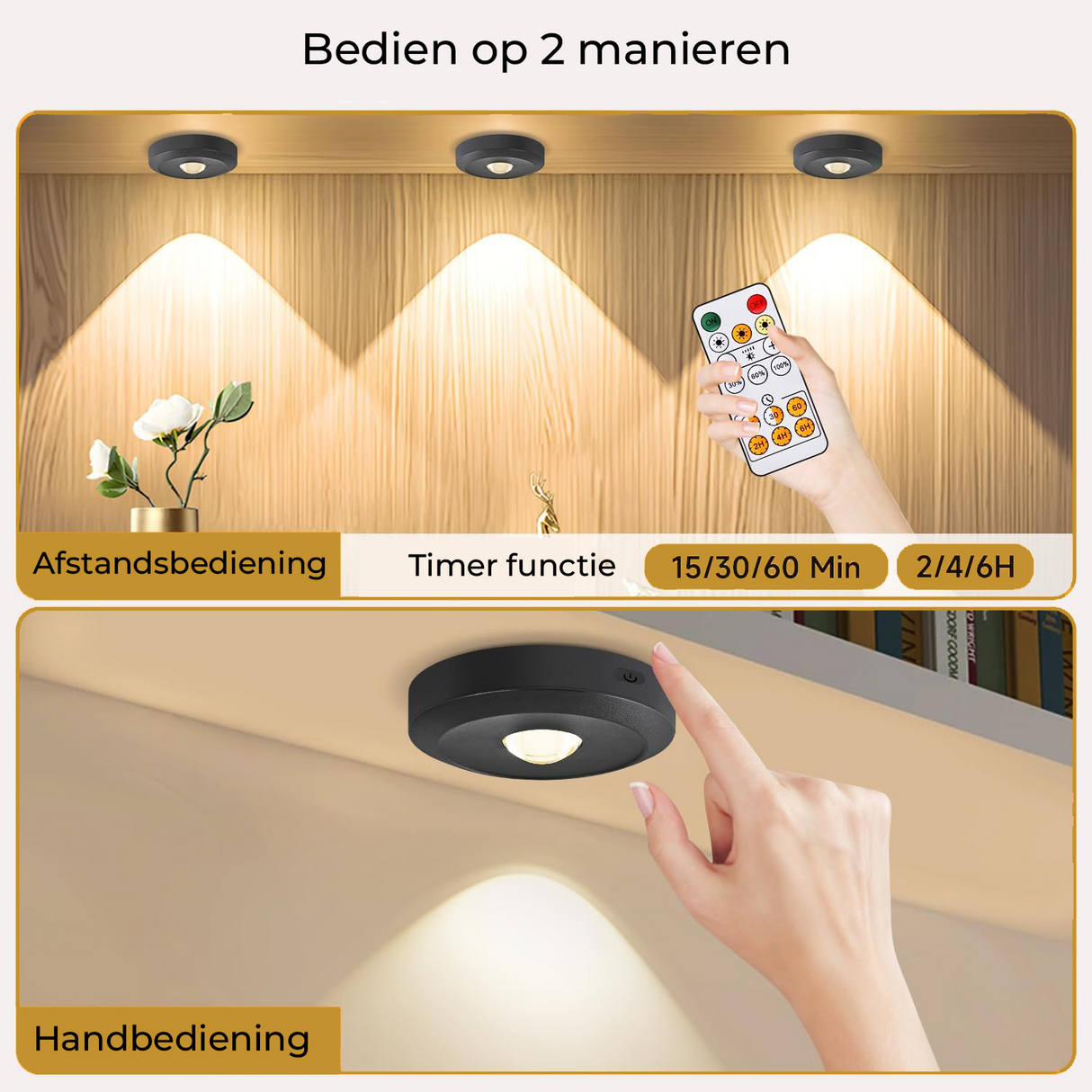 Lueas® Oplaadbare ledspotjes 3 stuks