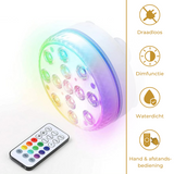 Lueas® 2 stuks Draadloze Ledlampjes Waterdicht- Zwembadverlichting - met Afstandbediening - op Batterijen - RGB - Dimbaar