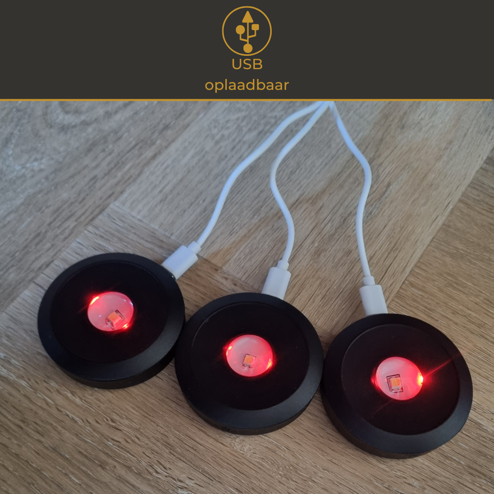 Lueas® Oplaadbare ledspotjes 3 stuks