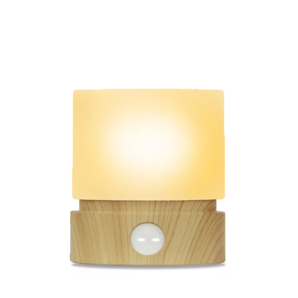 Draadloze tafellamp met timer en dimfunctie - hout