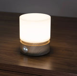 Draadloze tafellamp met timer en dimfunctie - hout