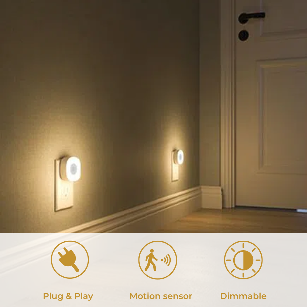 Lueas® 2x LED stopcontact lampje met lichtsensor en afstandsbediening